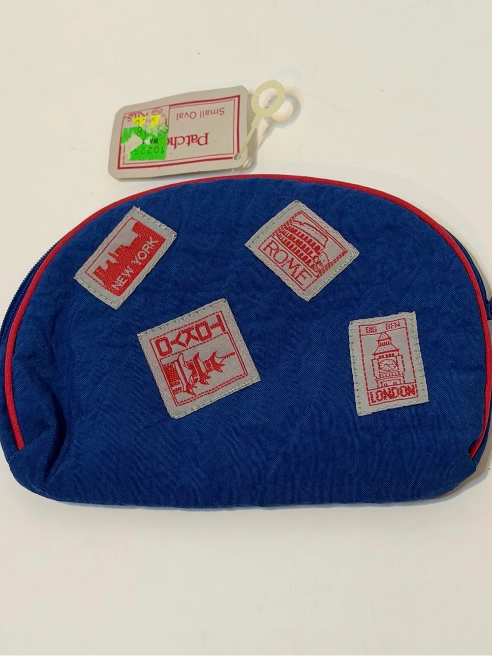 Actra Blue Kids Travel Patch Pouch with Red Trim